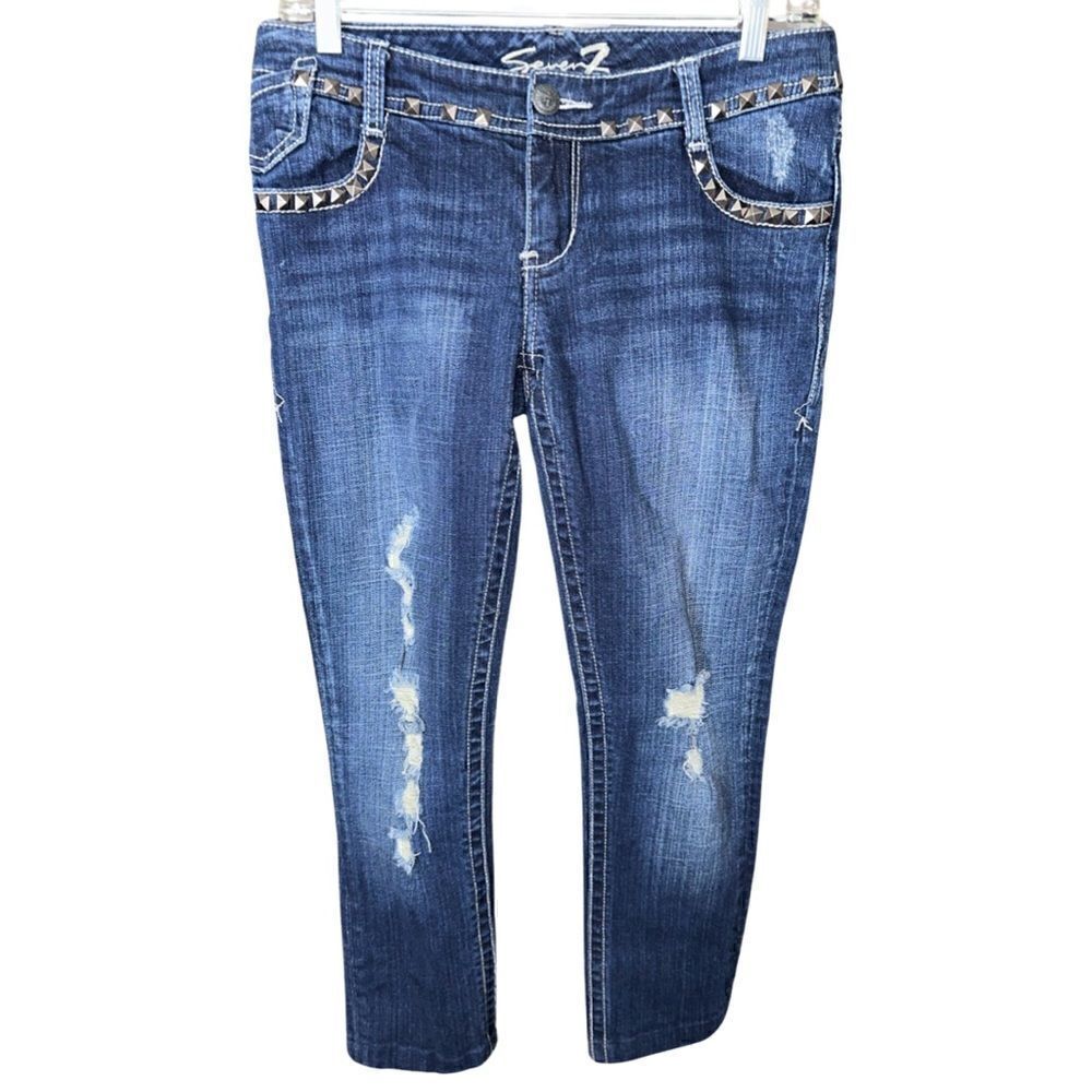 Seven7 Studded Cropped Jeans Size 28